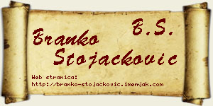 Branko Stojačković vizit kartica